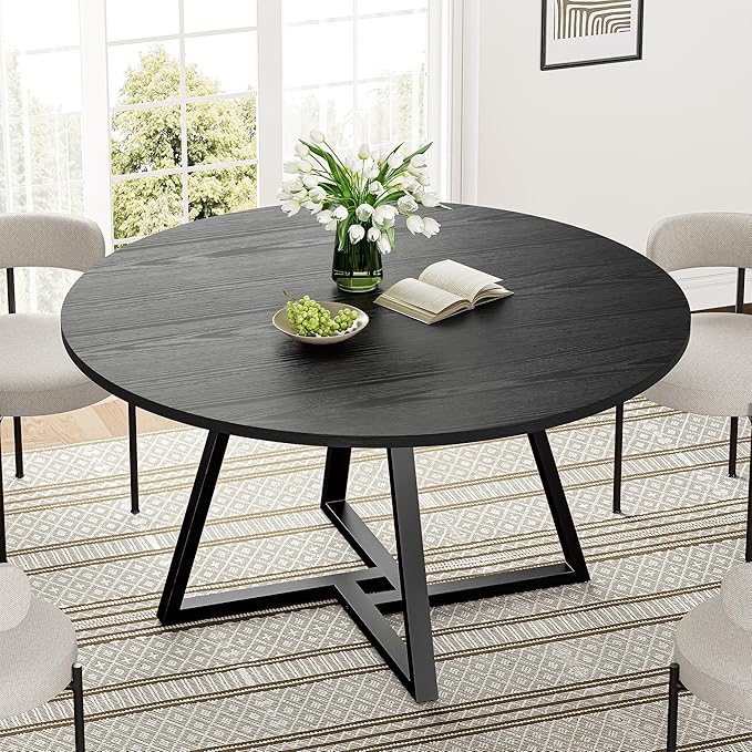 IRONCK 51" Round Dining Table for 6, Wood Kitchen Table - Image 3