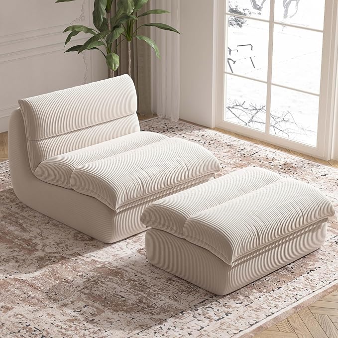 Bean Bag Chair with Ottoman, Cozy Comfy Reading Nook Chairs, Ultra Soft - Image 7