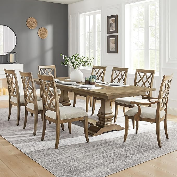 KEIKI Retro 7-Piece Wooden Dining Table Set - Image 2