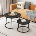 Round Coffee Table Set of 2 End Tables by HOJINLINERO
