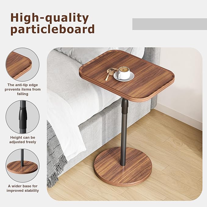 Adjustable End Table, Small Tray Side Table, Drink Table - Image 5