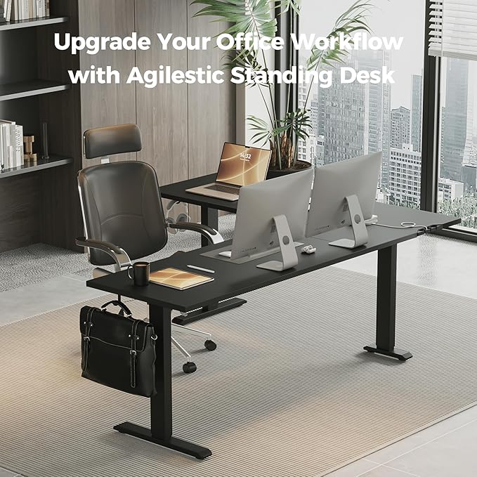 Agilestic 75 Inch L Shaped Standing Desk Adjustable Height, Corner Standing Desk - Image 3