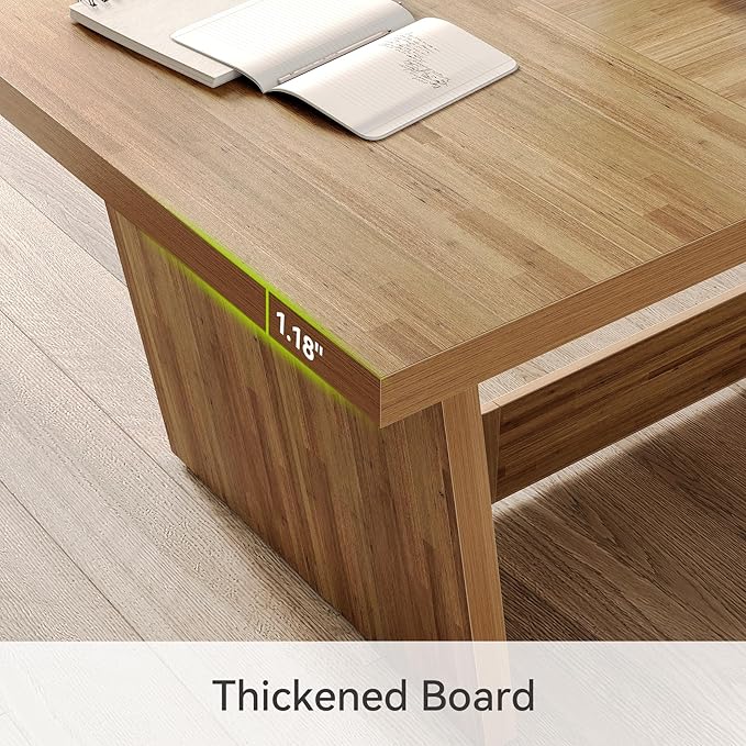 1Easylife 70.87 Inches Long Executive Desk, Wooden Computer Desk, Industrial - Image 4