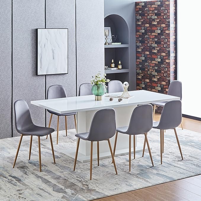 FurnitureR Dining Chairs Set of 4, Velvet Dining Room Seating, Upholstered - Image 4