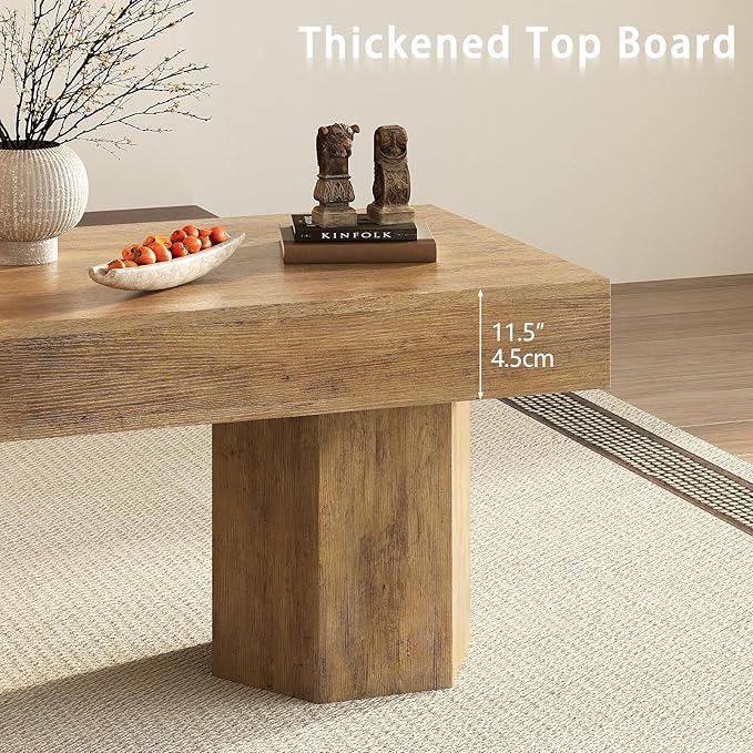 GiftGo Coffee Table Mid Century Modern Center Living Room Table Farmhouse - Image 5