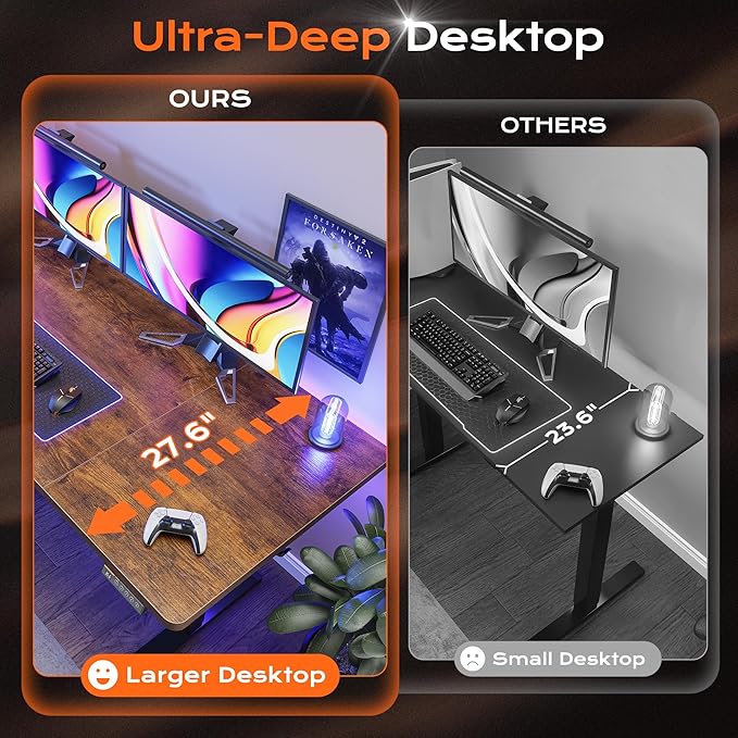 Huuger 63 x 28 Large Electric Standing Desk, Height Adjustable Computer Desk - Image 4
