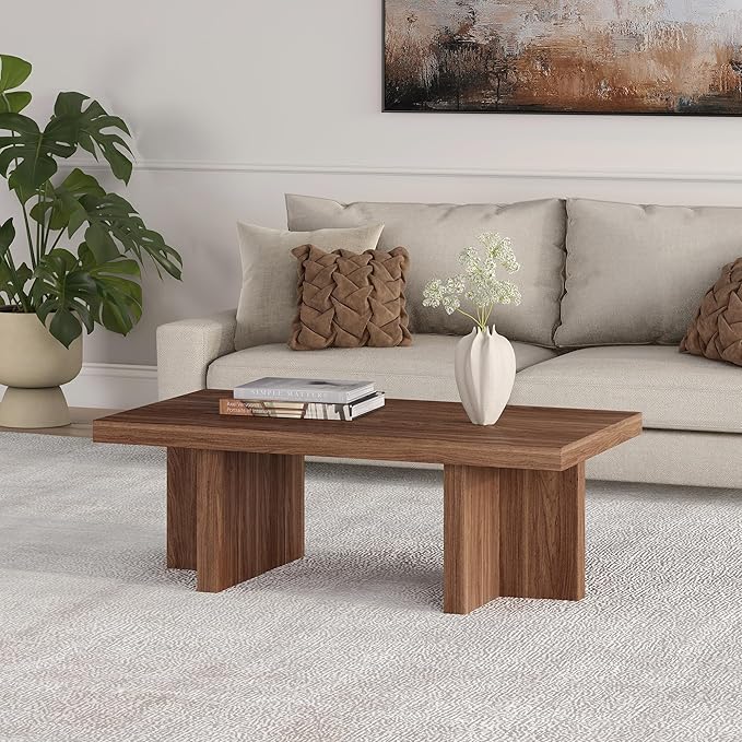 Henn&Hart 44" Rectangular Low-Profile Wood Coffee Table - Image 5