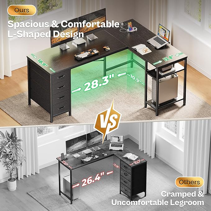 Huuger 55 Inch L Shaped Desk - Image 4