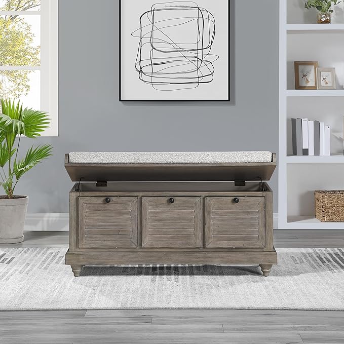 OSP Home Furnishings Dover Coastal Lift-Top Storage Bench - Image 2
