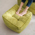 HIGOGOGO Square Stuffed Pouf Ottoman, Corduroy Poufs by HIGOGOGO