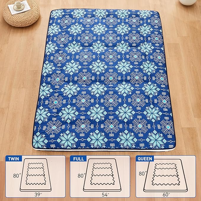 Dr.Futon Japanese Floor Futon Mattress Extra Thick Folding Roll Up Bed Topper - Image 2