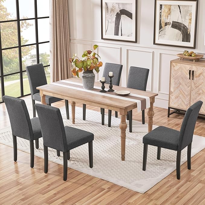 Yaheetech Dining Chairs Set of 4 Fabric Parson Upholstered Kitchen Chairs - Image 9
