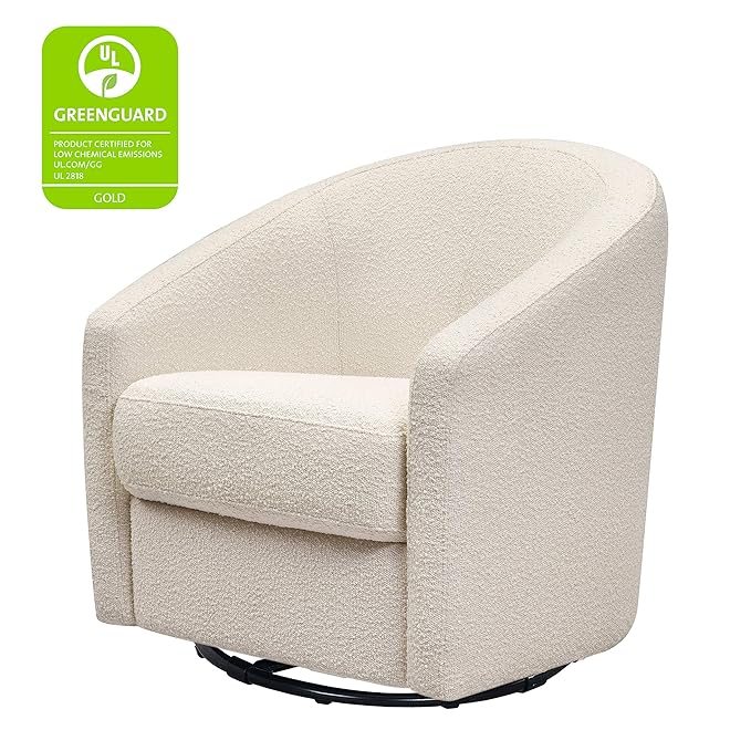 Babyletto Madison Swivel Glider in Polyester Ivory Boucle - Image 3