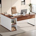 YITAHOME Executive Desk with Power Outlets, Executive Desk with Drawers & by YITAHOME