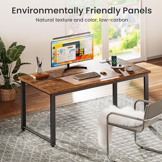 Huuger 48 x 24 inch Desk with Power Outlets & USB-C, Deeper & Thicker Desktop - Image 4