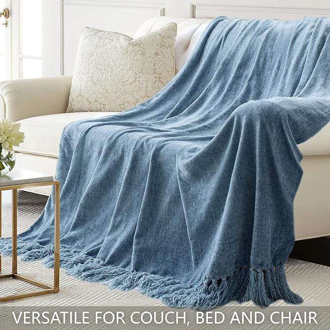 Chenille Throw Blanket for Couch 50"X 60", Soft Cozy Throws - Image 4