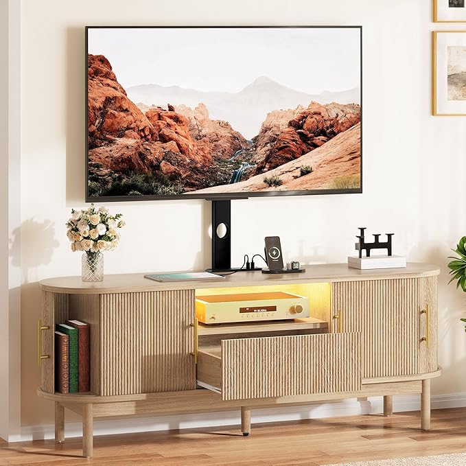 YITAHOME Fluted TV Stands for Living Room by YITAHOME