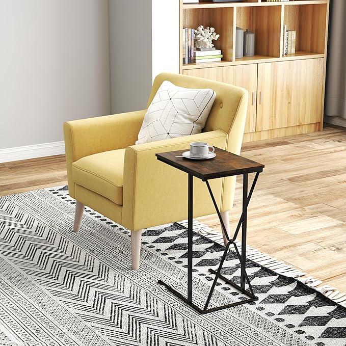 Manora TV Dinner Tray Table, C Shaped End Table - Image 2