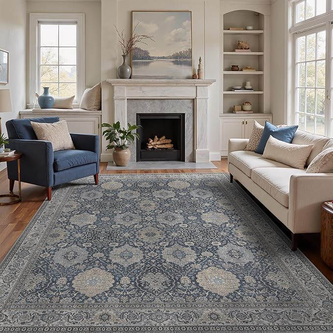 8X10 Area Rugs Machine Washable Rugs by BESBLEE