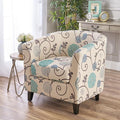 Ball & Cast Upholstered Arm Chair, Classic American Style Flower Design Fabric by BallCast