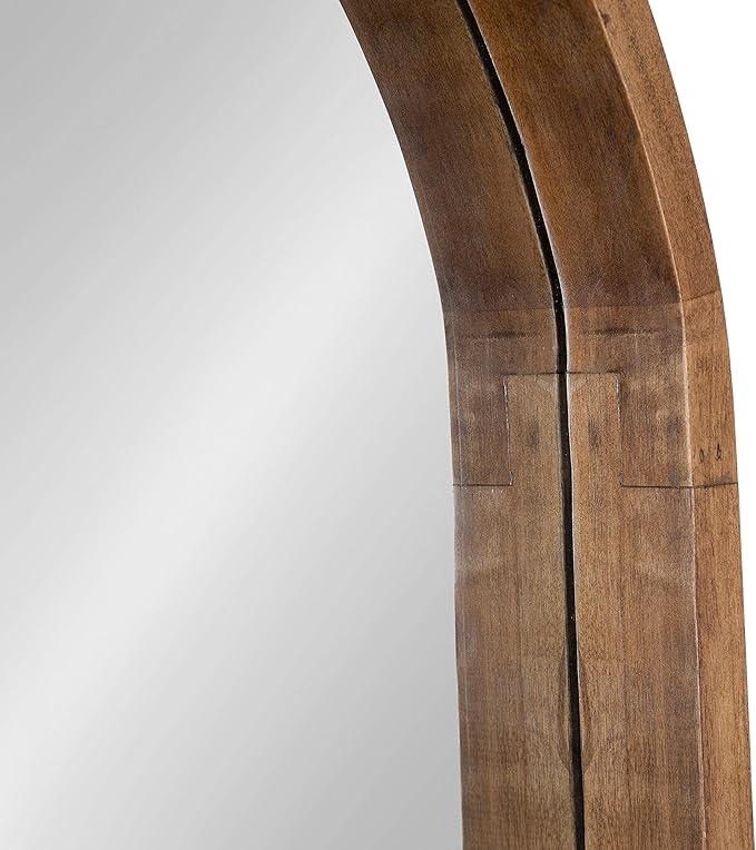 Kate and Laurel Hutton Rustic Modern Farmhouse Arch Mirror, Natural Wood Finish - Image 5