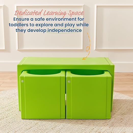 ECR4Kids Tri-Me Table and Cube Chair Set, Lime Green - Image 3