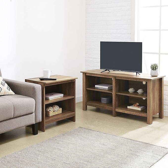 ROCKPOINT 70inch TV Stand Storage Media Console Entertainment Center, Rustic Oak - Image 7