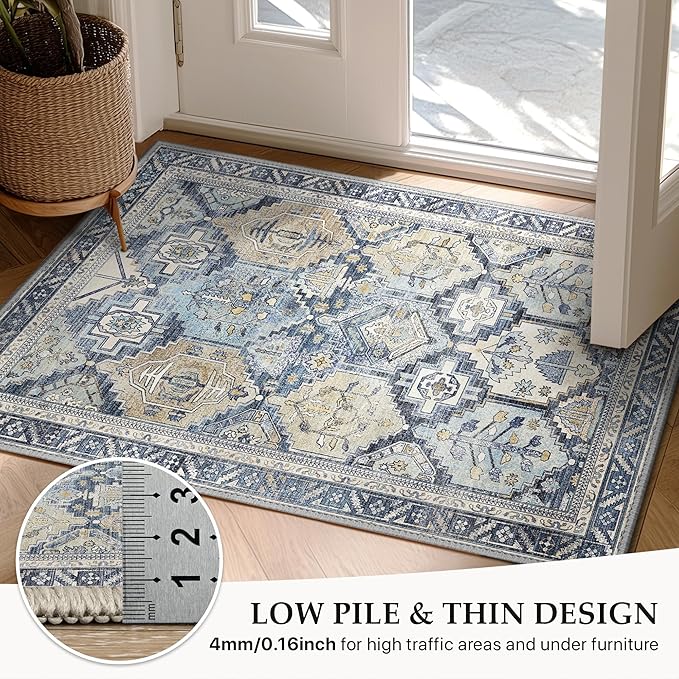 GENIMO 2x5 Runner Rugs for Hallway, Machine Washable Non Slip Vintage Rugs - Image 6
