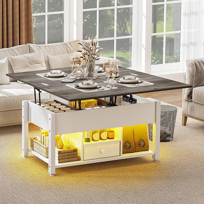 YITAHOME 4-in-1 Lift Top Coffee Table - Image 2