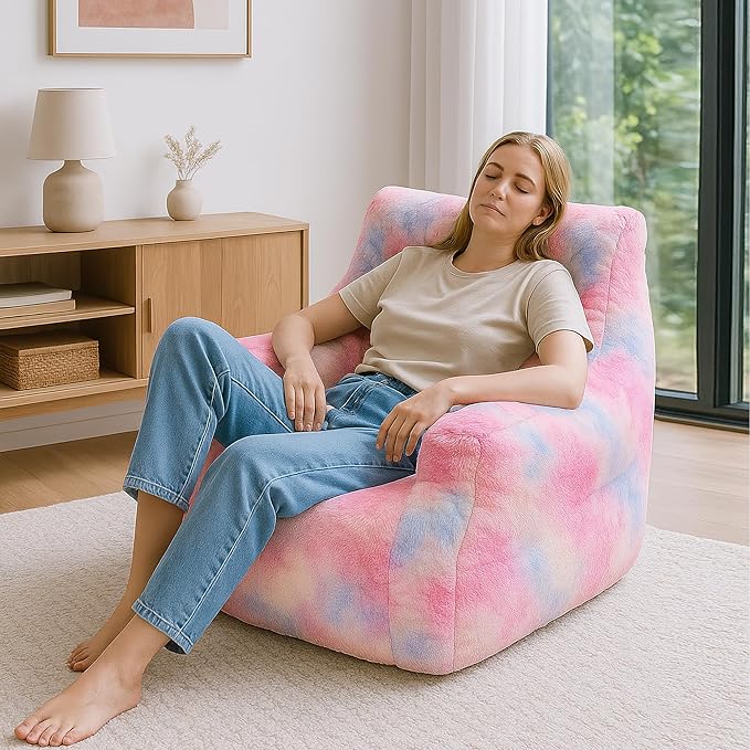 Bean Bag Chairs for Adults Ergonomic Support Reading Floor Sofa Chair - Image 4