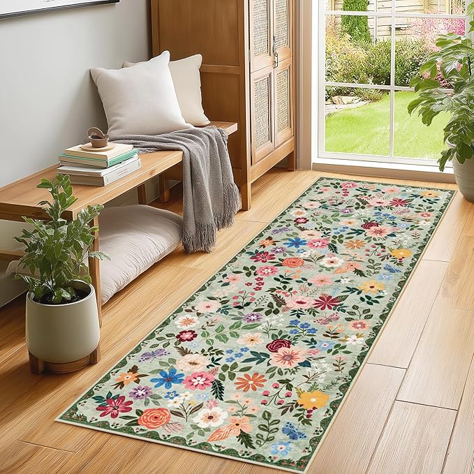 Runner Rug for Entryway: 2x10 Kitchen Rugs Non Slip Washable Ultra-Thin Soft - Image 3