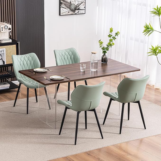 YOUNIKE Dining Chairs Set of 2, Upholstered Faux Leather Dining Room Chairs - Image 3
