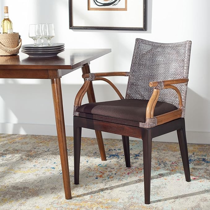 SAFAVIEH Home Collection Gianni Tropical Coastal Brown White Wash Solid Wood - Image 3