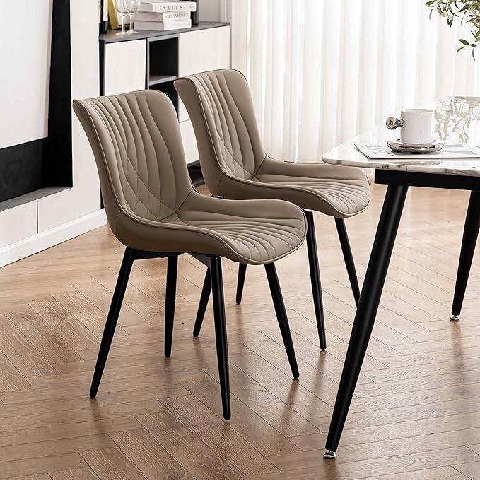 YOUTASTE Dining Chairs Set of 2 Upholstered Mid Century Modern Kitchen Dining - Image 3