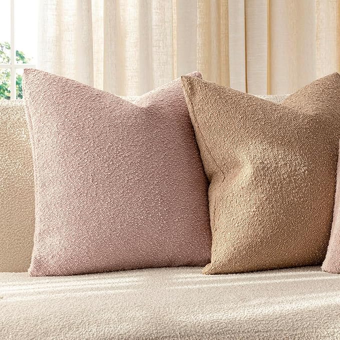 Foindtower Set of 2, Decorative Textured Boucle Throw Pillow Covers Accent - Image 5