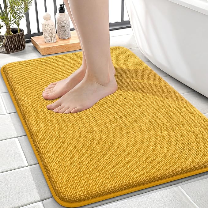 OLANLY Thick Memory Foam Bath Mat Rug 24x16, Extra Soft Absorbent Bathroom Rug by OLANLY