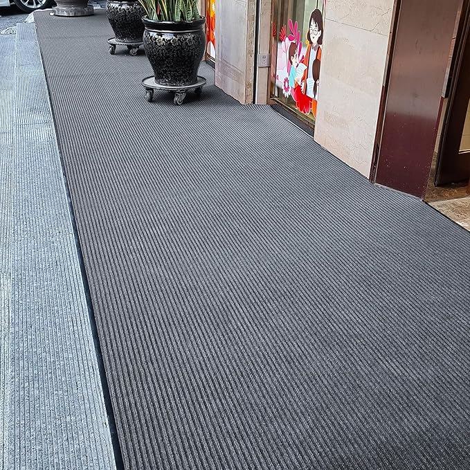 TANYOYO 3' X 10' Commercial Grade Door Floor Mat Brush Step Entrance Mat Vinyl - Image 2