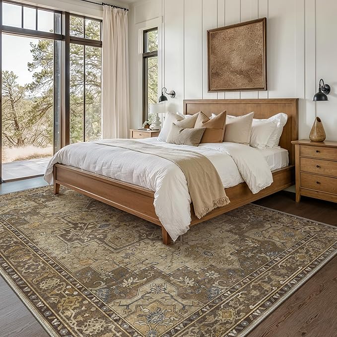 GENIMO 10x14 Area Rugs for Living Room, Machine Washable Non Slip Vintage Rugs - Image 8