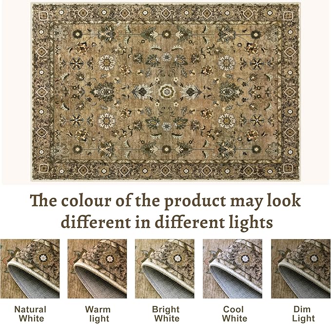 2.6x8 Hallway Runner Rug, Floral Washable Non-Slip Vintage Boho Runner Rug - Image 2