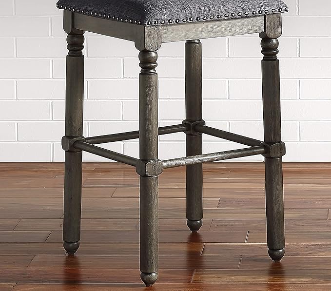 Roundhill Furniture Arnhem Wood Upholstered Counter Height Stools - Image 3