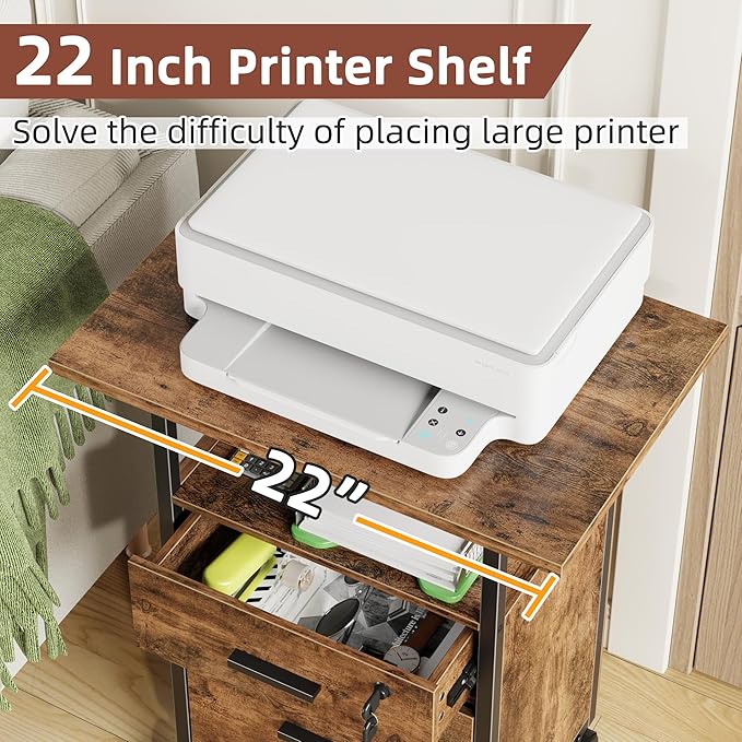 2 Wood Drawer Lockable File Cabinet - Image 5