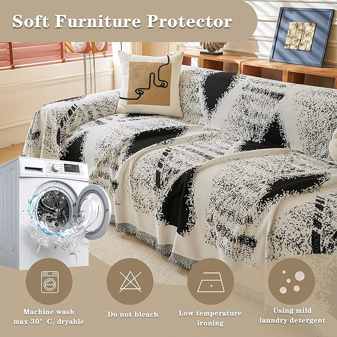 MYSKY HOME Couch Cover for Sectional Sofa Set Boho Geometric Furniture Sofa - Image 8