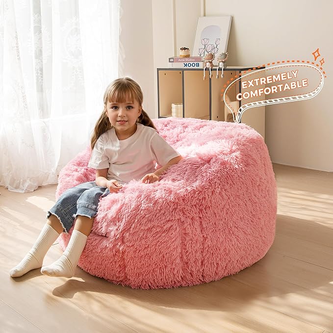 MAXYOYO Kids Bean Bag Chair, Stuffed Faux Fur Bean Bag - Image 3