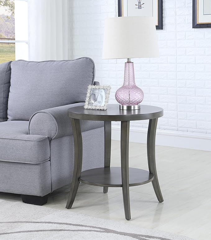 Roundhill Furniture Perth Contemporary Oval Shelf End Table - Image 5