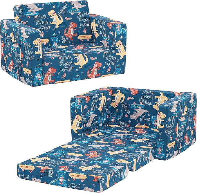 Ulax furniture Kids Sofa Couch, Children Flip-Out Chair 2-in-1 Toddler Chairs by UlaxFurniture