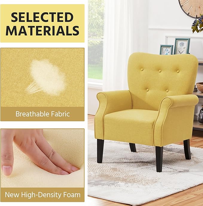 Yaheetech Modern Armchair, Mid Century Accent Sofa Chair - Image 4