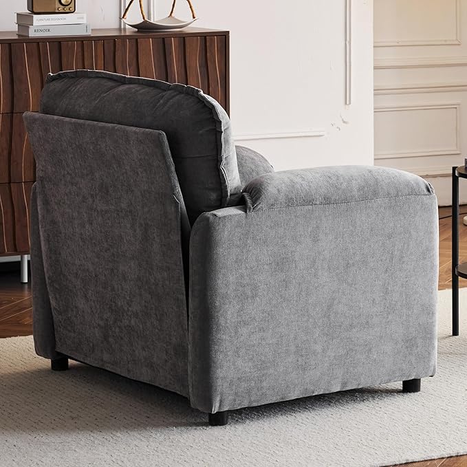 Ball & Cast 38" Oversized Chenille Lounge Chair, Reading Armchair - Image 6