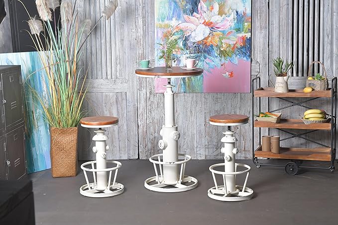 Topower Industrial Bar Table 38.58-48.43" Adjustable Pub Table Kitchen Dining - Image 9