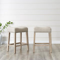 Roundhill Furniture Coco Upholstered Backless Saddle Seat Counter Stools 25.5" by RoundhillFurniture