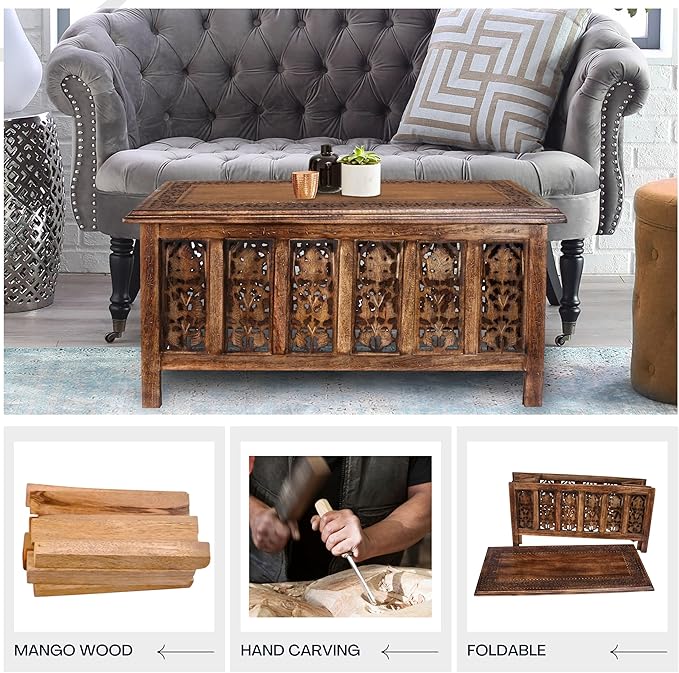 Rectangular Wooden Coffee Table, Modern Wooden Coffee Table, Center Tables - Image 5